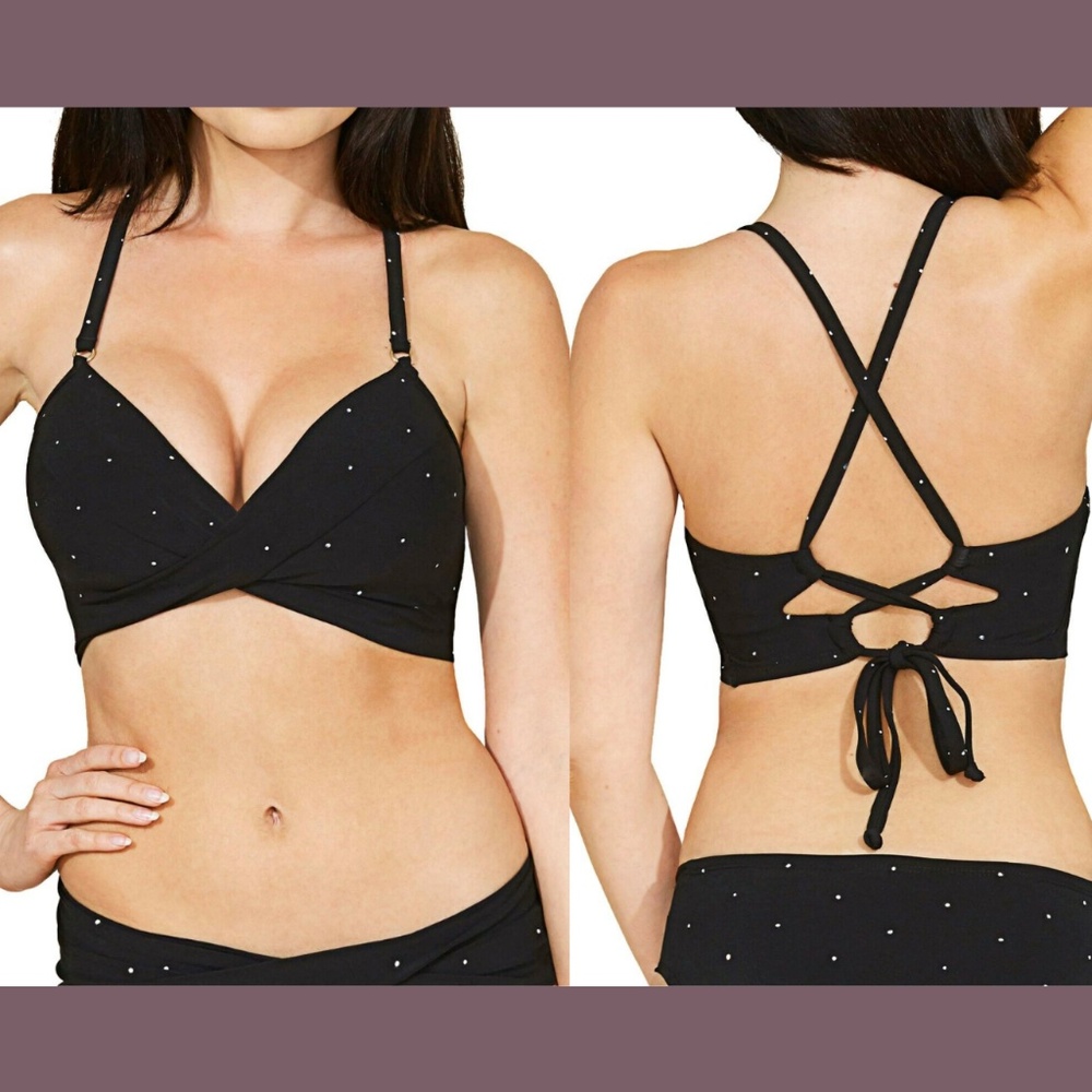 NEW Robin Piccone [ Small ] Jennie‎ Twist Bikini Underwire Top Black